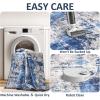 image4x6 Area Rugs Washable Modern Soft Non Slip Distressed Under Dining Table Living Room Area Rug BlackDenim Blue