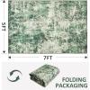 image4x6 Area Rugs Washable Modern Soft Non Slip Distressed Under Dining Table Living Room Area Rug BlackGreen