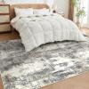 image4x6 Area Rugs Washable Modern Soft Non Slip Distressed Under Dining Table Living Room Area Rug BlackGrey