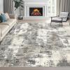 image4x6 Area Rugs Washable Modern Soft Non Slip Distressed Under Dining Table Living Room Area Rug BlackGrey