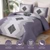 imageDintszyayue Boho Quilt Set King Size 3 Pieces Purple Aztec Texture Bedspread Coverlet Set with 2 Pillowcases Soft Lightweight Microfiber Bohemian Quilt Bedding Set for All Season 90quotx103quot