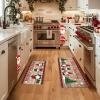 imageDintszyayue Christmas Kitchen Rugs Set of 2 Non Slip Soft Santa Claus Snowman Christmas Mats for Kitchen Floor Decorations 17quotx30quot17quotx48quot02brown
