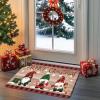 imageDintszyayue Christmas Kitchen Rugs Set of 2 Non Slip Soft Santa Claus Snowman Christmas Mats for Kitchen Floor Decorations 17quotx30quot17quotx48quot02brown