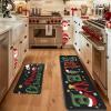 imageDintszyayue Christmas Kitchen Rugs Set of 2 Non Slip Soft Santa Claus Snowman Christmas Mats for Kitchen Floor Decorations 17quotx30quot17quotx48quot03black