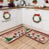 imageDintszyayue Christmas Kitchen Rugs Set of 2 Non Slip Soft Santa Claus Snowman Christmas Mats for Kitchen Floor Decorations 17quotx30quot17quotx48quot02brown
