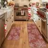 imageDintszyayue Christmas Kitchen Rugs Set of 2 Non Slip Soft Santa Claus Snowman Christmas Mats for Kitchen Floor Decorations 17quotx30quot17quotx48quot01red