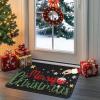 imageDintszyayue Christmas Kitchen Rugs Set of 2 Non Slip Soft Santa Claus Snowman Christmas Mats for Kitchen Floor Decorations 17quotx30quot17quotx48quot03black