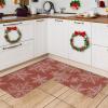 imageDintszyayue Christmas Kitchen Rugs Set of 2 Non Slip Soft Santa Claus Snowman Christmas Mats for Kitchen Floor Decorations 17quotx30quot17quotx48quot01red