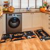 imageDintszyayue Halloween Kitchen Mats Sets 2 Piece Spooky Pumpkin Non Slip Soft Halloween Party Decor Rugs 17quotx30quot17quotx48quotSkeletons Pumpkin
