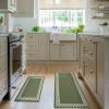 imageDintszyayue Kitchen Rugs Sets of 2 Boho Ceramic Anti Fatigue Non Slip Memory Foam Mats for Floor for Laundry Desk Bar Khaki 17quotX30quot17quotX59quot04green