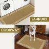 imageDintszyayue Kitchen Rugs Sets of 2 Boho Ceramic Anti Fatigue Non Slip Memory Foam Mats for Floor for Laundry Desk Bar Khaki 17quotX30quot17quotX59quot06brown