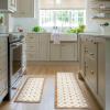 imageDintszyayue Kitchen Rugs Sets of 2 Boho Ceramic Anti Fatigue Non Slip Memory Foam Mats for Floor for Laundry Desk Bar Khaki 17quotX30quot17quotX59quot02khaki