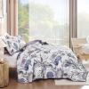 imageDintszyayue Quilt Queen Size Navy 3 Pieces Boho Floral Bedspread Bedding for Queen Size Bed Soft Lightweight Microfiber Coverlet Set for All Season Quilt with 2 PillowcasesPurple