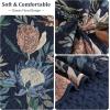imageDintszyayue Quilt Queen Size Navy 3 Pieces Boho Floral Bedspread Bedding for Queen Size Bed Soft Lightweight Microfiber Coverlet Set for All Season Quilt with 2 PillowcasesNavy