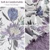 imageDintszyayue Quilt Queen Size Navy 3 Pieces Boho Floral Bedspread Bedding for Queen Size Bed Soft Lightweight Microfiber Coverlet Set for All Season Quilt with 2 PillowcasesPurple