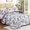 imageDintszyayue Quilt Queen Size Navy 3 Pieces Boho Floral Bedspread Bedding for Queen Size Bed Soft Lightweight Microfiber Coverlet Set for All Season Quilt with 2 PillowcasesPurple