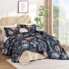 imageDintszyayue Quilt Queen Size Navy 3 Pieces Boho Floral Bedspread Bedding for Queen Size Bed Soft Lightweight Microfiber Coverlet Set for All Season Quilt with 2 PillowcasesNavy