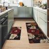 imageRugs for Kitchen Floor 2PC Waterproof Non Slip Anti Fatigue Mushrooms Butterfly Farmhouse Padded Kitchen Mats Beige 17quotx30quot17quotx48quot02black