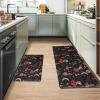 imageRugs for Kitchen Floor 2PC Waterproof Non Slip Anti Fatigue Mushrooms Butterfly Farmhouse Padded Kitchen Mats Beige 17quotx30quot17quotx48quot06blackRed
