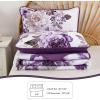 imageWONGS BEDDING Floral Quilt Set Blue Queen Size 3 Pieces Elegant Botanical Print Bedding Set for All Season Lightweight Reversible Bedspreads Coverlet Set with 2 Pillow ShamsPurple