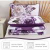 imageWONGS BEDDING Floral Quilt Set Blue Queen Size 3 Pieces Elegant Botanical Print Bedding Set for All Season Lightweight Reversible Bedspreads Coverlet Set with 2 Pillow ShamsPurple