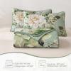 imageWONGS BEDDING Floral Quilt Set Blue Queen Size 3 Pieces Elegant Botanical Print Bedding Set for All Season Lightweight Reversible Bedspreads Coverlet Set with 2 Pillow ShamsSage Green