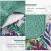 imageWONGS BEDDING Floral Quilt Set Blue Queen Size 3 Pieces Elegant Botanical Print Bedding Set for All Season Lightweight Reversible Bedspreads Coverlet Set with 2 Pillow ShamsPurple Green