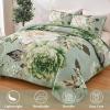 imageWONGS BEDDING Floral Quilt Set Blue Queen Size 3 Pieces Elegant Botanical Print Bedding Set for All Season Lightweight Reversible Bedspreads Coverlet Set with 2 Pillow ShamsSage Green
