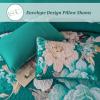 imageWONGS BEDDING Floral Quilt Set Blue Queen Size 3 Pieces Elegant Botanical Print Bedding Set for All Season Lightweight Reversible Bedspreads Coverlet Set with 2 Pillow ShamsTeal