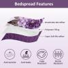 imageWONGS BEDDING Floral Quilt Set Blue Queen Size 3 Pieces Elegant Botanical Print Bedding Set for All Season Lightweight Reversible Bedspreads Coverlet Set with 2 Pillow ShamsPurple