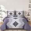 imageDintszyayue Boho Quilt Set King Size 3 Pieces Purple Aztec Texture Bedspread Coverlet Set with 2 Pillowcases Soft Lightweight Microfiber Bohemian Quilt Bedding Set for All Season 90quotx103quot