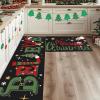imageDintszyayue Christmas Kitchen Rugs Set of 2 Non Slip Soft Santa Claus Snowman Christmas Mats for Kitchen Floor Decorations 17quotx30quot17quotx48quot03black