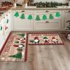 imageDintszyayue Christmas Kitchen Rugs Set of 2 Non Slip Soft Santa Claus Snowman Christmas Mats for Kitchen Floor Decorations 17quotx30quot17quotx48quot02brown