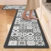 imageDintszyayue Kitchen Rugs Sets of 2 Boho Ceramic Anti Fatigue Non Slip Memory Foam Mats for Floor for Laundry Desk Bar Khaki 17quotX30quot17quotX59quot08grey