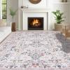 imageGreen Rugs for Living Room 5x7 Floral Washable Stain Resistant Non Slip Low Pile Carpet for Bedroom Dining Room03pink