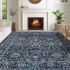 imageGreen Rugs for Living Room 5x7 Floral Washable Stain Resistant Non Slip Low Pile Carpet for Bedroom Dining Room04blue