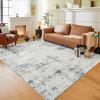 imageLiving Room Rugs 5x7 Traditional Washable Vintage Distressed Large Non Slip Dining Room Carpet Office GreenBlue