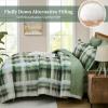 imageDintszyayue Plaid Comforter Set Queen Size 7 Pieces Green Bed in a Bag Reversible Bedding Set Soft Microfiber Bed Comforter Set Cozy Checkered Bed Set for All Season with SheetsPillowcases ampamp ShamsGreen