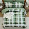 imageDintszyayue Plaid Comforter Set Queen Size 7 Pieces Green Bed in a Bag Reversible Bedding Set Soft Microfiber Bed Comforter Set Cozy Checkered Bed Set for All Season with SheetsPillowcases ampamp ShamsGreen
