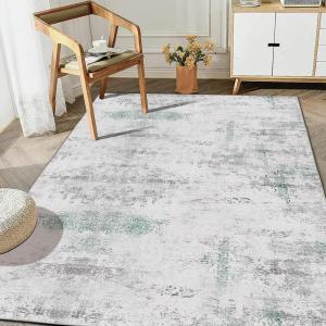 image3X5 Living Room Rug Washable Vintage Modern Non Slip Foldable Stain Under Dining Table Office Area Rugs BlackGreen