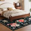 imageDintszyayue 8x10 Area Rugs for Living Room Non Slip Washable Stain Resistant Floral Rug for Bedroom Dining Room03black