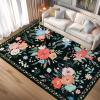 imageDintszyayue 8x10 Area Rugs for Living Room Non Slip Washable Stain Resistant Floral Rug for Bedroom Dining Room03black