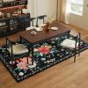 imageDintszyayue 8x10 Area Rugs for Living Room Non Slip Washable Stain Resistant Floral Rug for Bedroom Dining Room03black