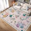 imageDintszyayue 8x10 Area Rugs for Living Room Non Slip Washable Stain Resistant Floral Rug for Bedroom Dining Room03light Pink
