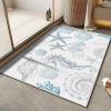 imageRunner Rug Non Slip 2x6 Coastal Area Rugs Washable Non Slip Stain Resistant Carpet for Hallway Laundry Room Bedroom Sea Horse01conch