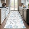 imageRunner Rug Non Slip 2x6 Coastal Area Rugs Washable Non Slip Stain Resistant Carpet for Hallway Laundry Room Bedroom Sea Horse01conch