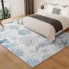 imageRunner Rug Non Slip 2x6 Coastal Area Rugs Washable Non Slip Stain Resistant Carpet for Hallway Laundry Room Bedroom Sea Horse01conch