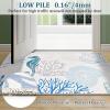imageRunner Rug Non Slip 2x6 Coastal Area Rugs Washable Non Slip Stain Resistant Carpet for Hallway Laundry Room Bedroom Sea Horse02seahorse