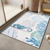 imageRunner Rug Non Slip 2x6 Coastal Area Rugs Washable Non Slip Stain Resistant Carpet for Hallway Laundry Room Bedroom Sea Horse02seahorse