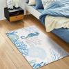 imageRunner Rug Non Slip 2x6 Coastal Area Rugs Washable Non Slip Stain Resistant Carpet for Hallway Laundry Room Bedroom Sea Horse02seahorse